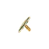 Gold Plated Green And White Round Kundan Polki Ring