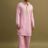5872-pink-gold-sequin-work-kurta-pant-set-4.webp Pink Gold Sequin Work Kurta Pant Set