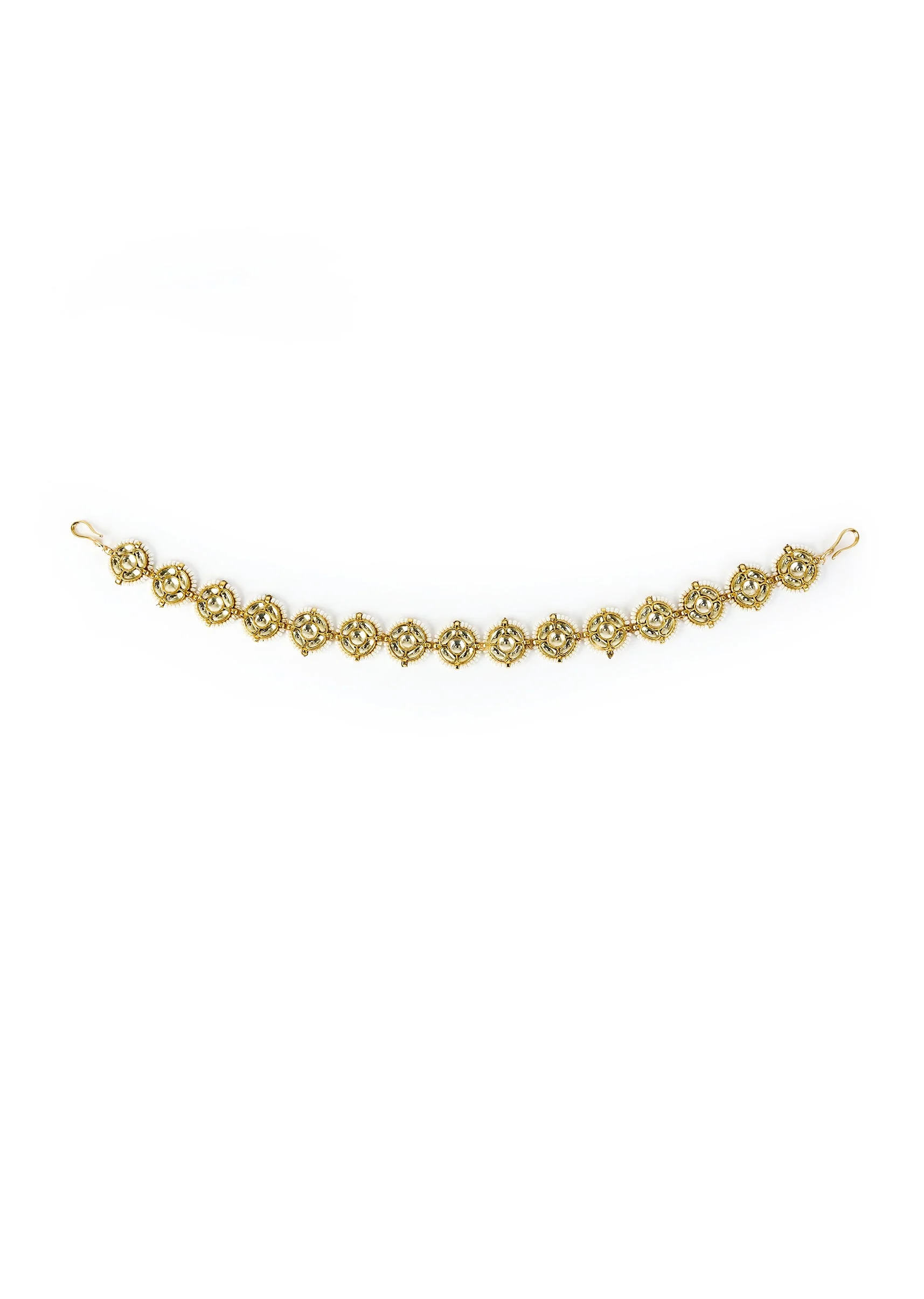 588-gold-embellished-kundan-polki-maathapatti-1.webp Gold Embellished Kundan Polki Maathapatti
