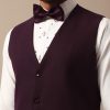Purple Wine Coloured Tuxedo With Intricate All Over Embroidery
