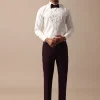Purple Wine Coloured Tuxedo With Intricate All Over Embroidery