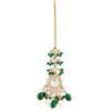 Elegant Kundan And Green Bead Bridal Necklace Set