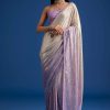 Lavender Purple Ombre Sequins Saree With An Embellished Border