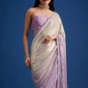Lavender Purple Ombre Sequins Saree With An Embellished Border