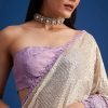 Lavender Purple Ombre Sequins Saree With An Embellished Border
