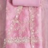 Pink Tissue Dress Material Suit