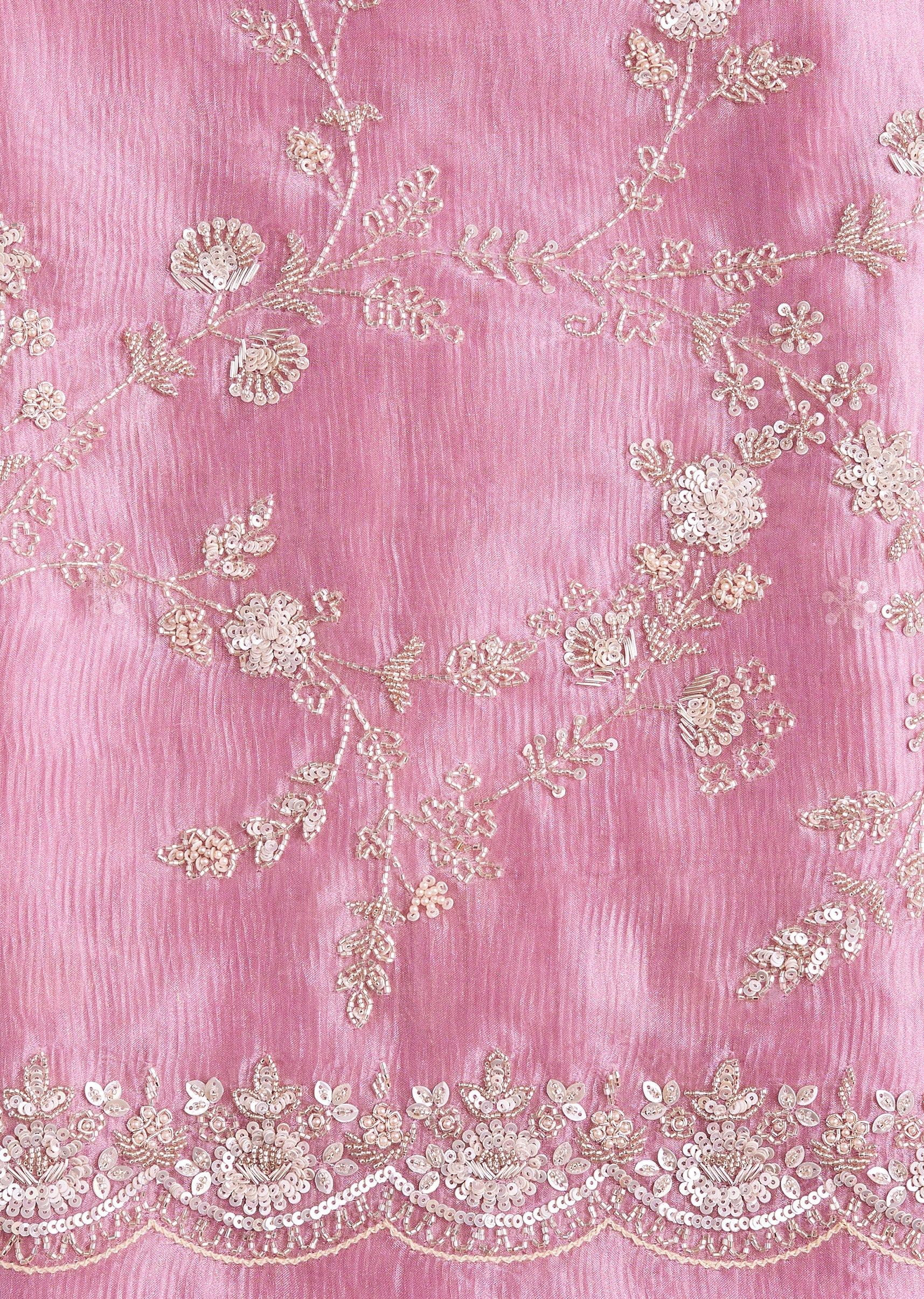 Pink Tissue Dress Material Suit