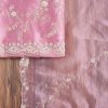 Pink Tissue Dress Material Suit