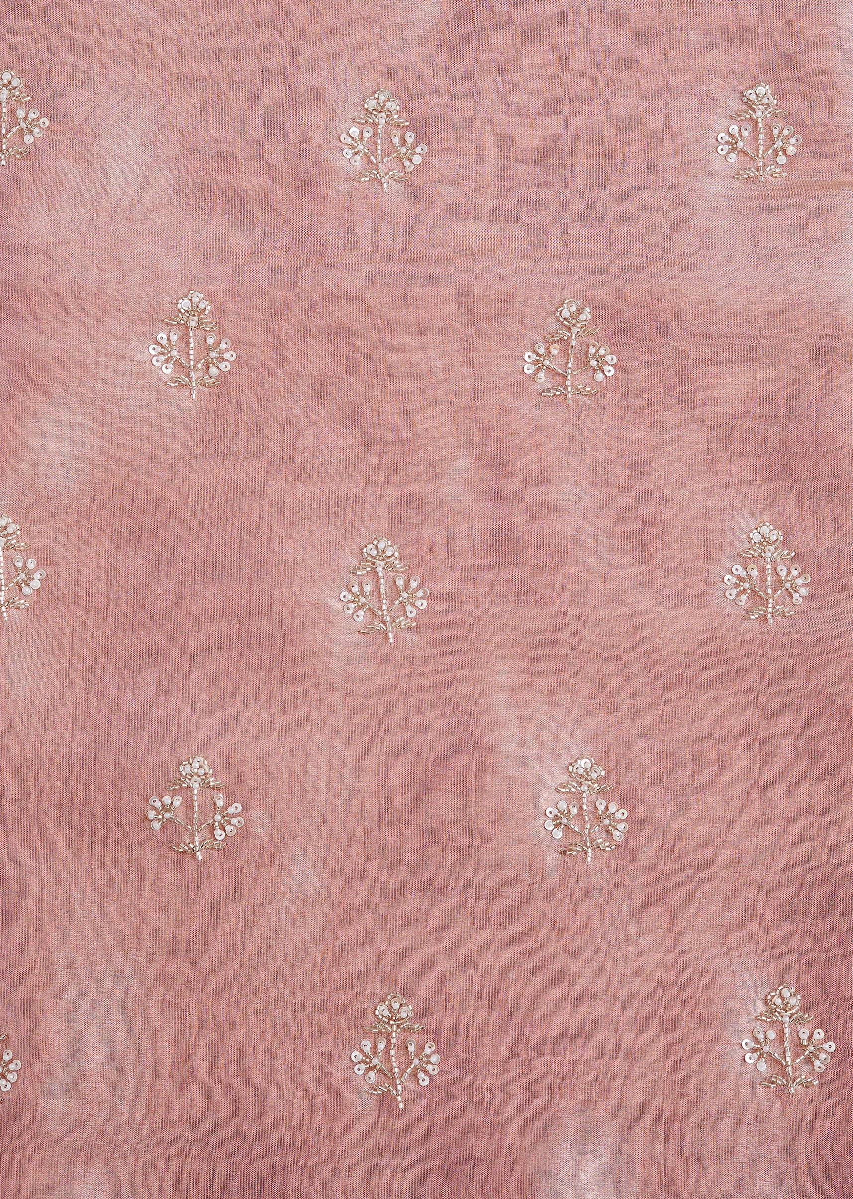 Pink Tissue Embroidered Dress Material Suit