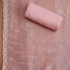Pink Tissue Embroidered Dress Material Suit