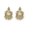 Gold Plated Pink Teardrop Choker Necklace Set With Earrings
