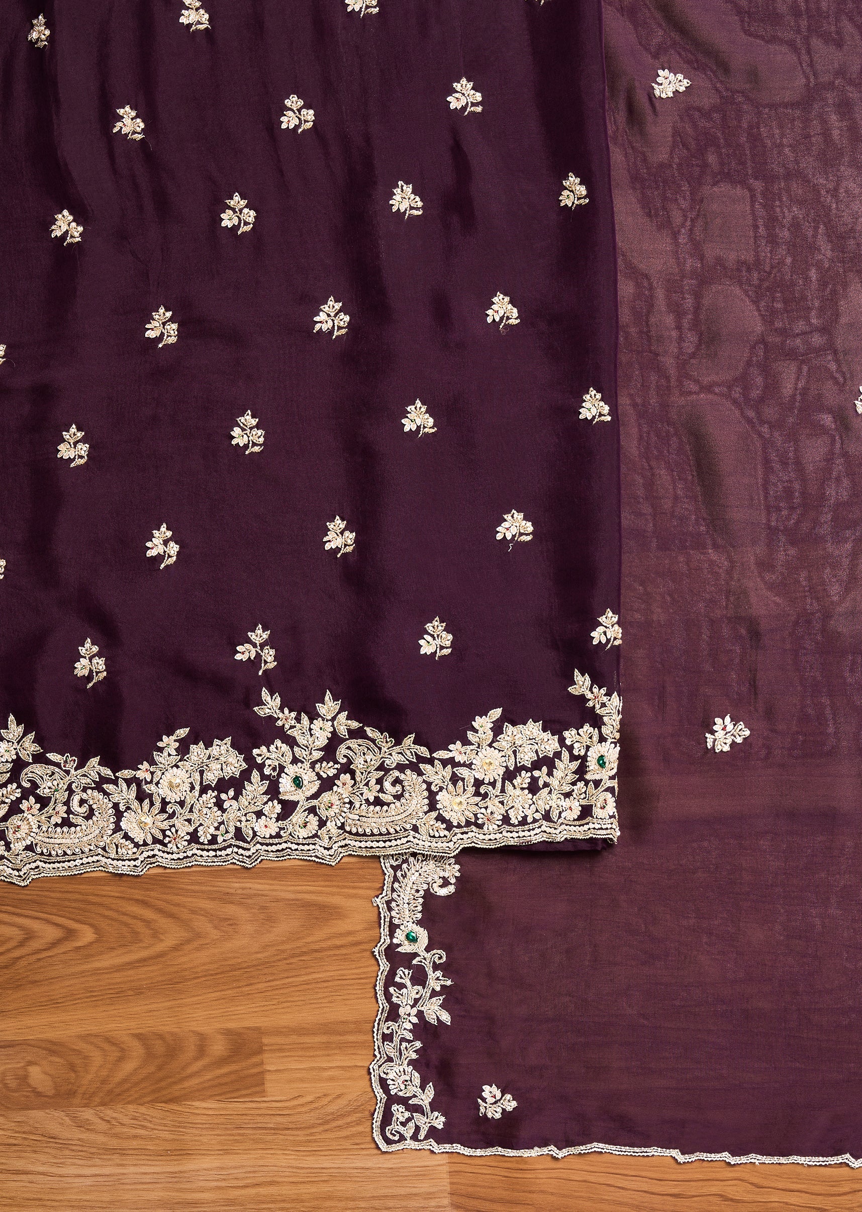 Wine Satin Suit
