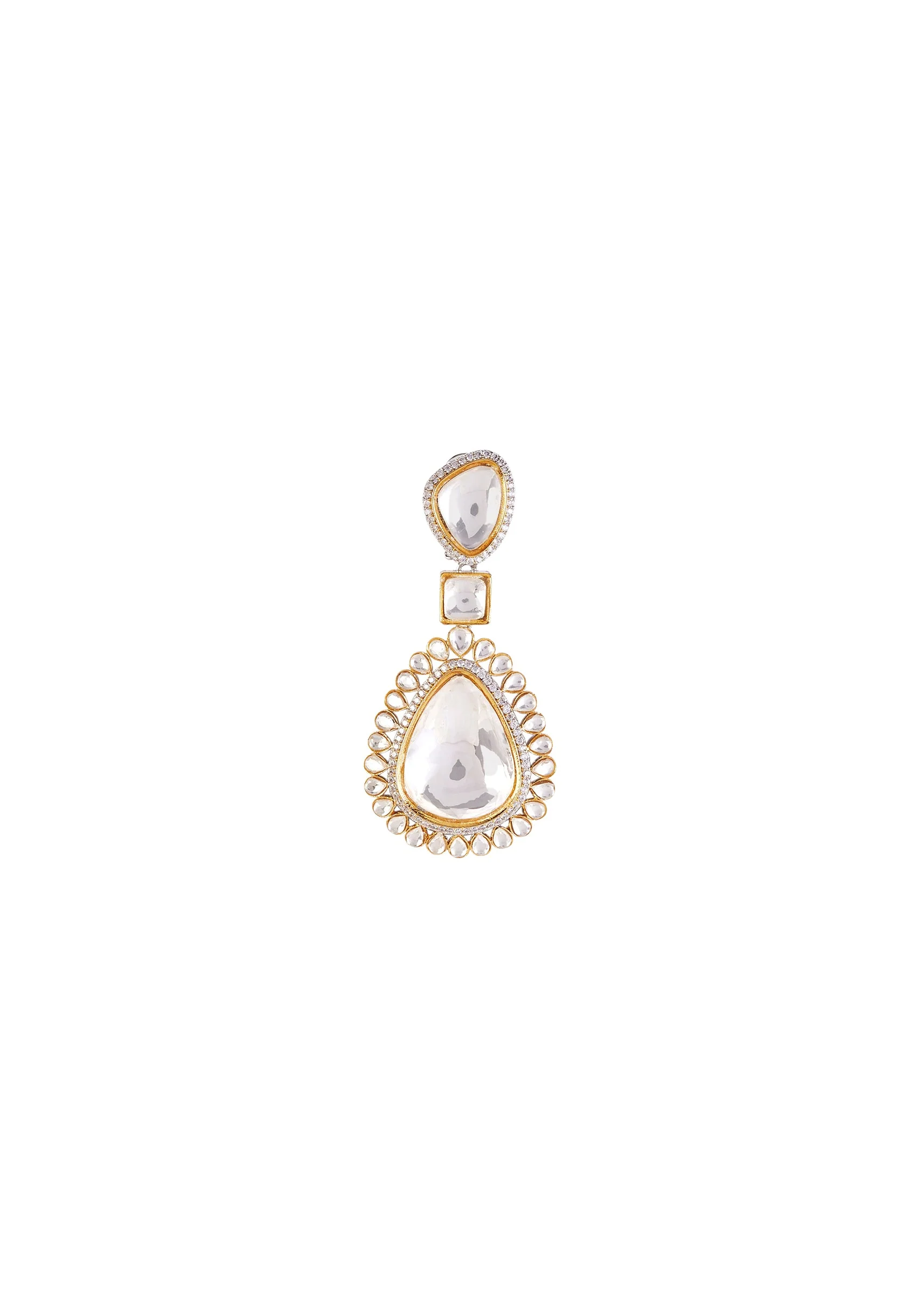 Silver Plated Gold Kundan Short Necklace Set With Earrings