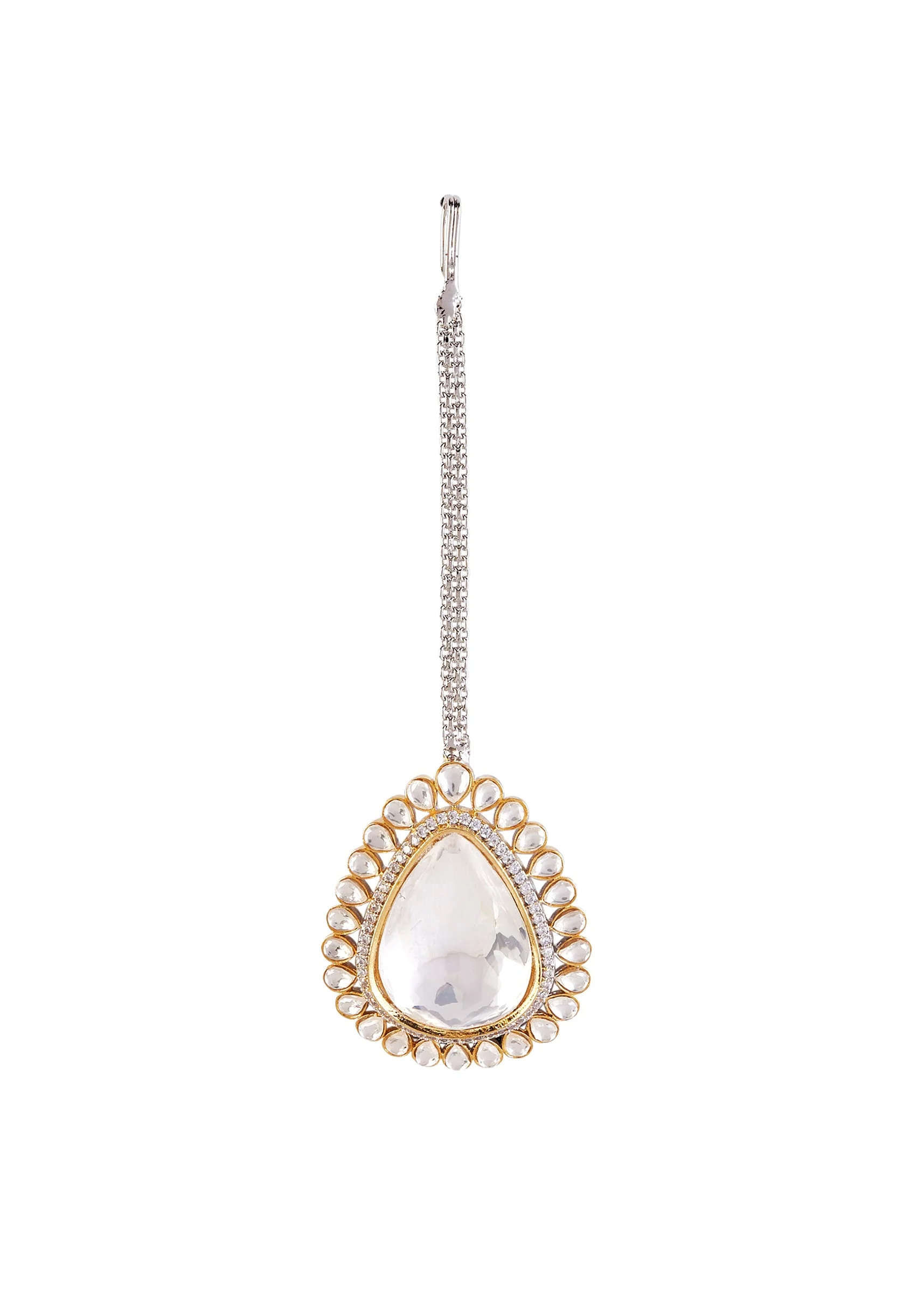 Silver Plated Gold Kundan Short Necklace Set With Earrings