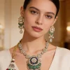 Kundan And Emerald Statement Necklace Set