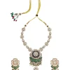 Kundan And Emerald Statement Necklace Set