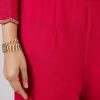Pink Silk Palazzo Set With Zari And Sequins Work