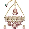 Gold Plated Kundan Polki Choker Necklace Set With Earrings And Maangtikka