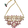 Gold Plated Kundan Polki Choker Necklace Set With Earrings And Maangtikka