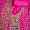 Pink Printed Crepe Dress Material Suit