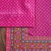 Pink Printed Crepe Dress Material Suit