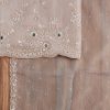 Beige Tissue Embroidered Dress Material Suit