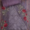 Grey Tussar Embroidered Suit