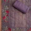 Grey Tussar Embroidered Suit
