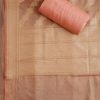 Peach Brocade Dress Material Suit