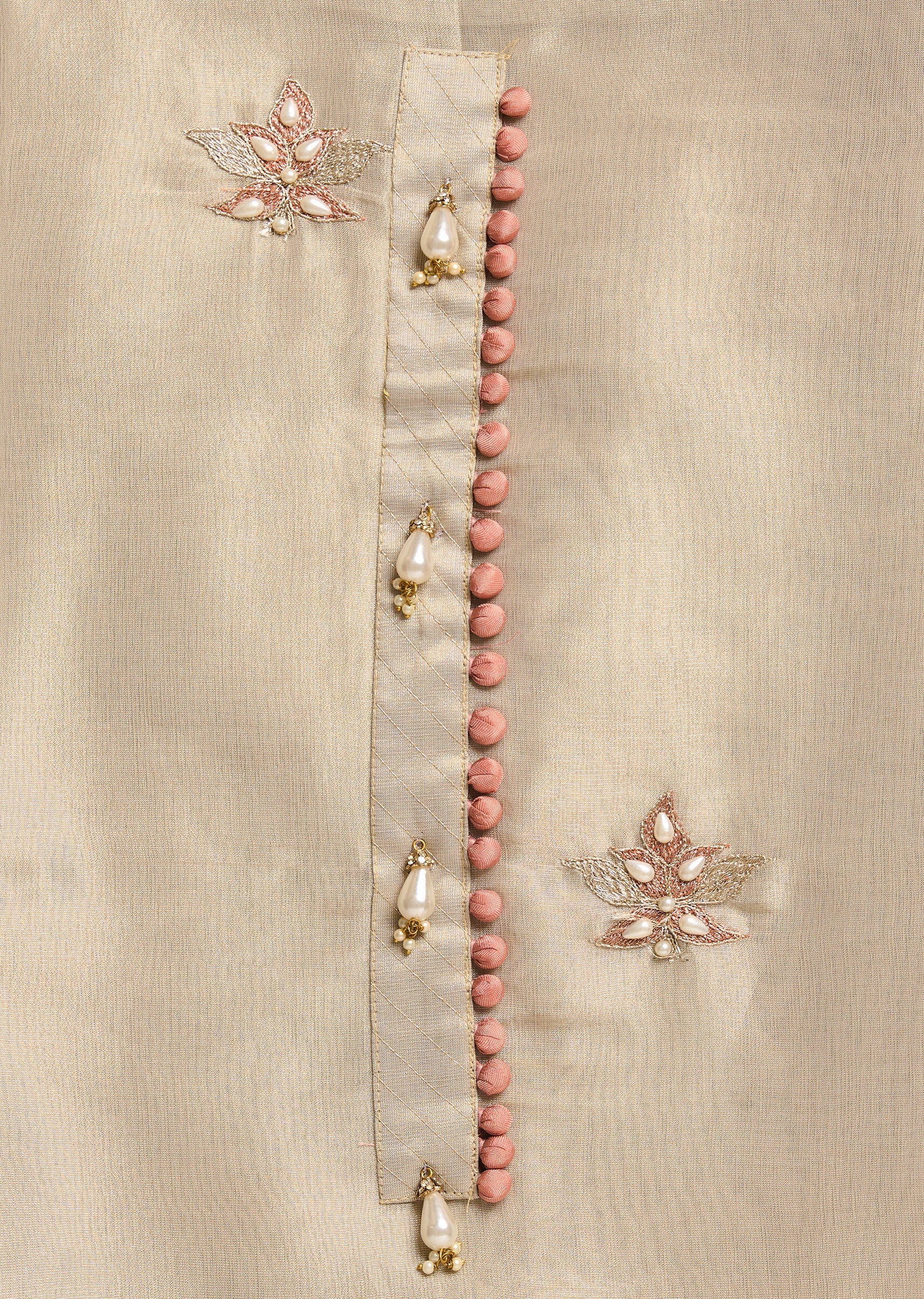 Ivory Crepe Unstitched Suit With Dupatta