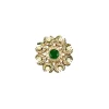 Gold Plated Centre Green Stone Kundan Polki Ring