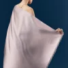 Mauve Satin Plain Saree With Cut Dana Embellished Halter Neck Blouse
