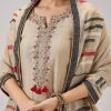 Beige Handwork Chanderi Kurta Set