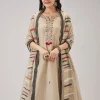 Beige Handwork Chanderi Kurta Set