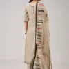 Beige Handwork Chanderi Kurta Set