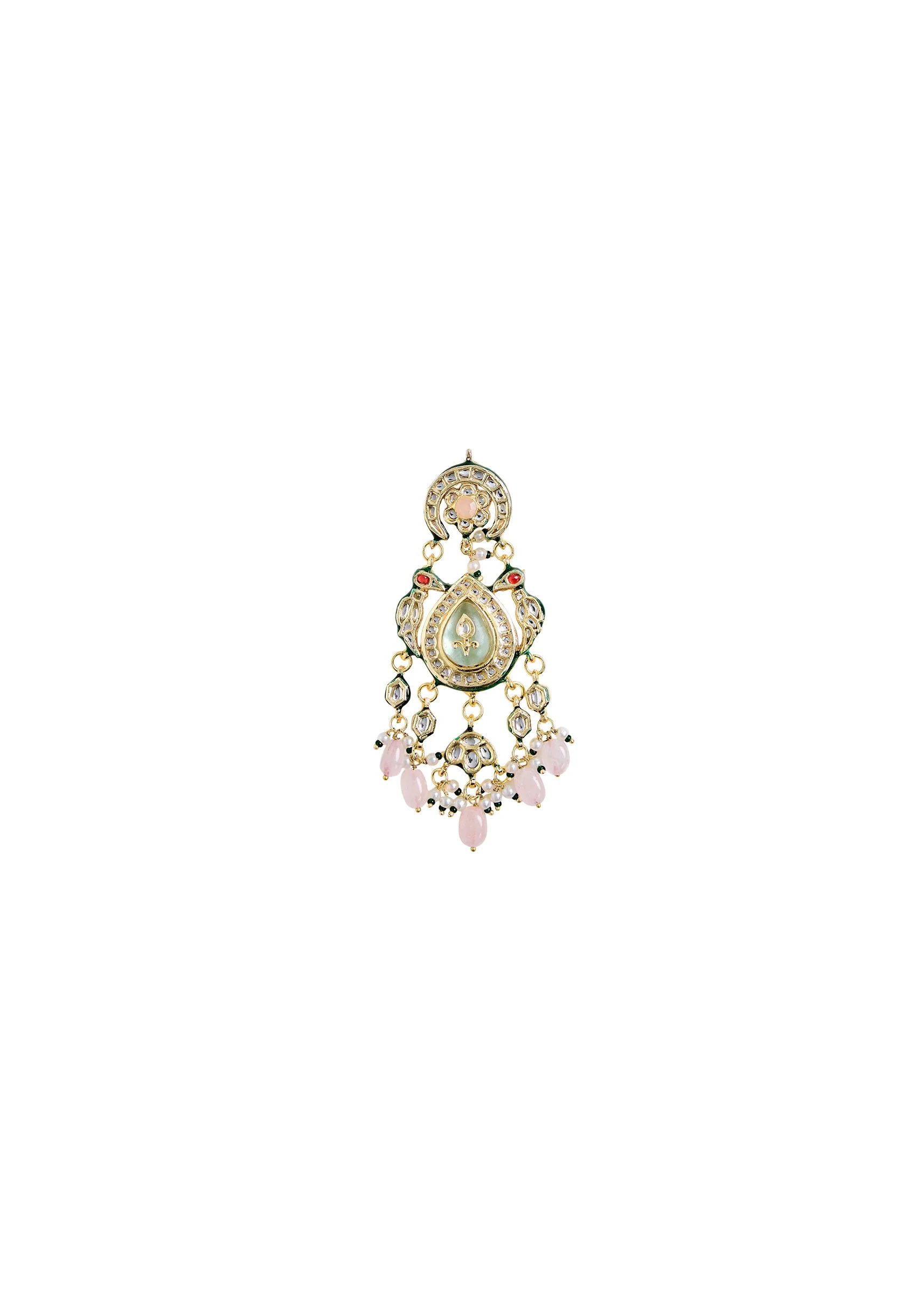 Floral Kundan Pearl Drop Earrings