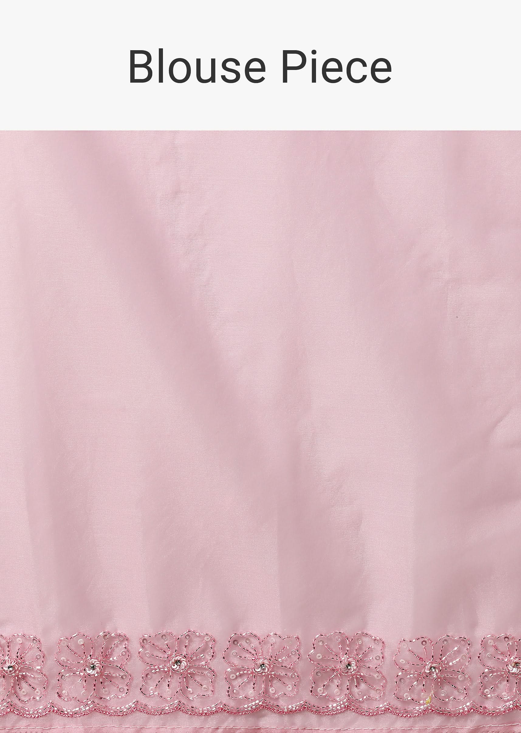 Pink Embroidered Organza Saree With Unstitched Blouse