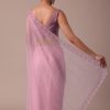 Pink Embroidered Organza Saree With Unstitched Blouse