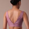 Pink Embroidered Organza Saree With Unstitched Blouse