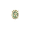 Green Stone And Pearl Embellished Statement Ring