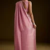 Pink Tissue Saree With Cutdana Embroidery And Scallop Border