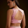 Pink Tissue Saree With Cutdana Embroidery And Scallop Border