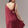 Red Satin Blend Saree With Cut Dana And Sequin Embellished Blouse