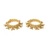 Sparkling Gold Plated Kundan Polki Bangles With Dangling Embellishments