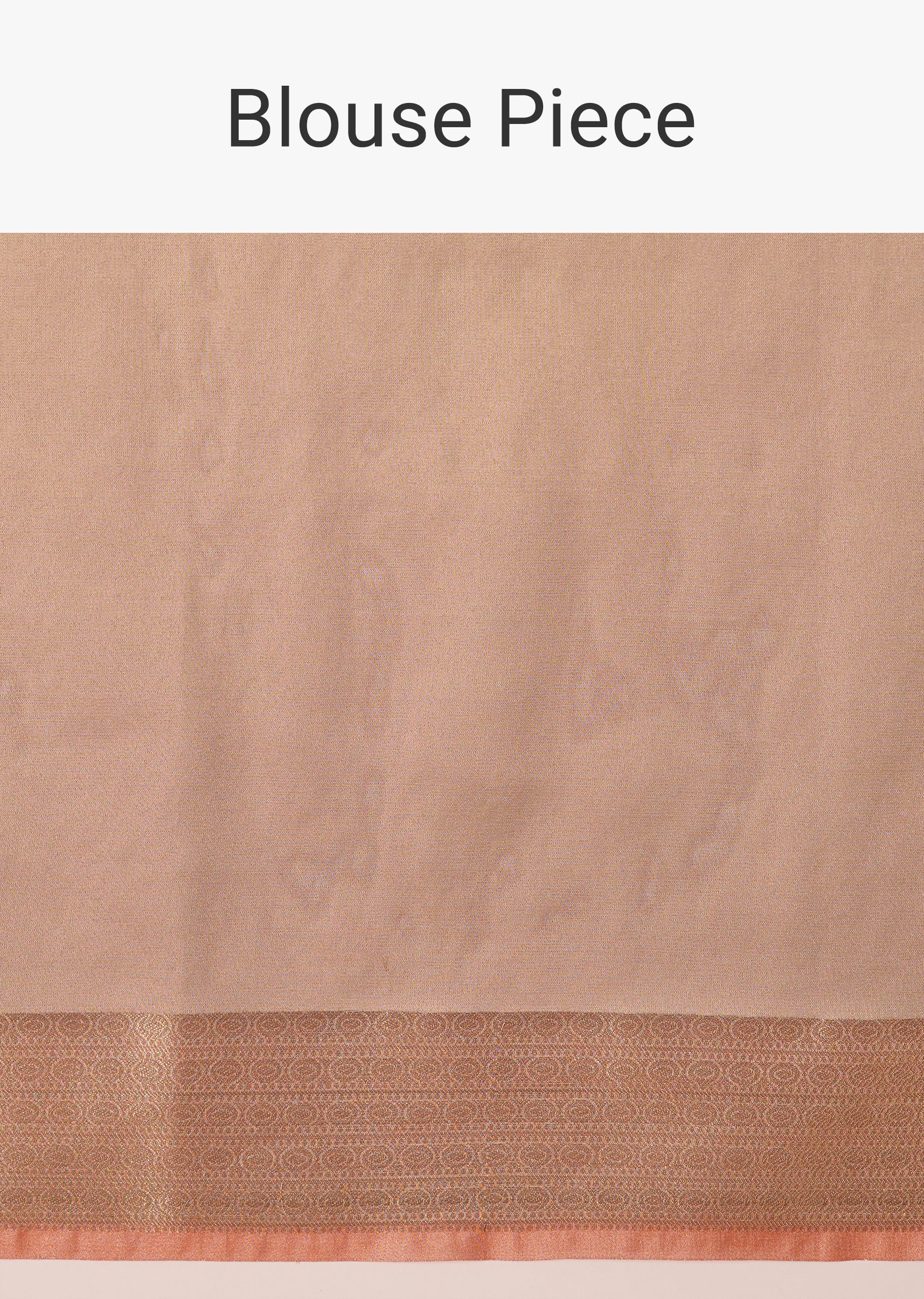 Peach Zari Woven Chanderi Saree With Unstitched Blouse