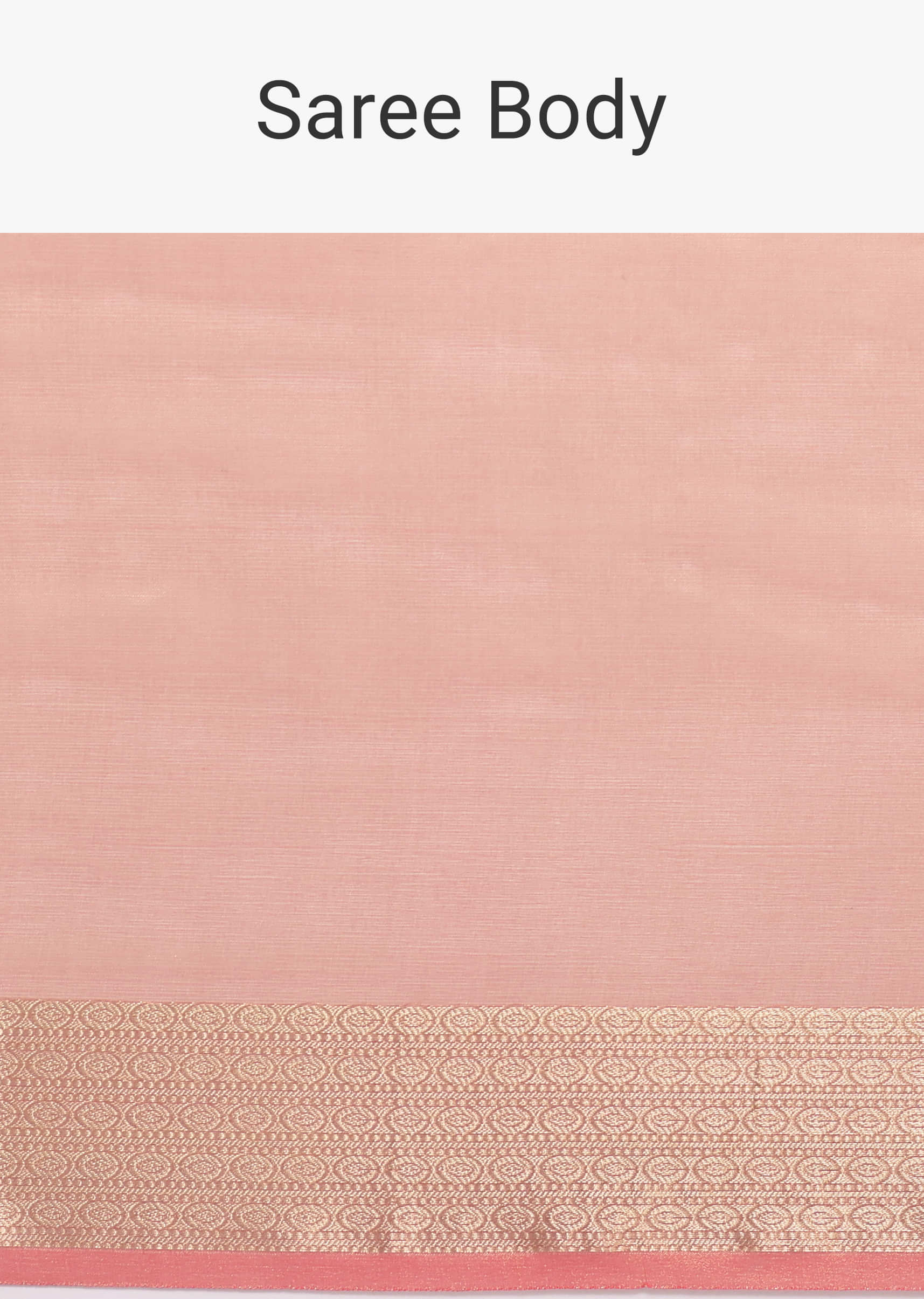 Peach Zari Woven Chanderi Saree With Unstitched Blouse