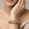 Gold Plated Pink Kundan Polki Bangles