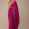 Rani Pink Saree In Stones And Cut Dana Embroidery