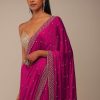 Rani Pink Saree In Stones And Cut Dana Embroidery