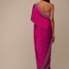Rani Pink Saree In Stones And Cut Dana Embroidery
